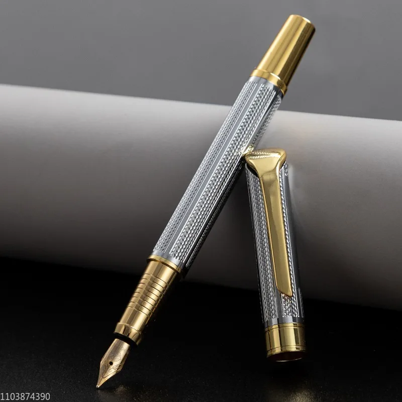 New Metal Fountain Pen Authentic Quality Iridium Gold F 0.5mm Nib Ink Pen Good Gas Tightness Office School Smooth Writing Gift