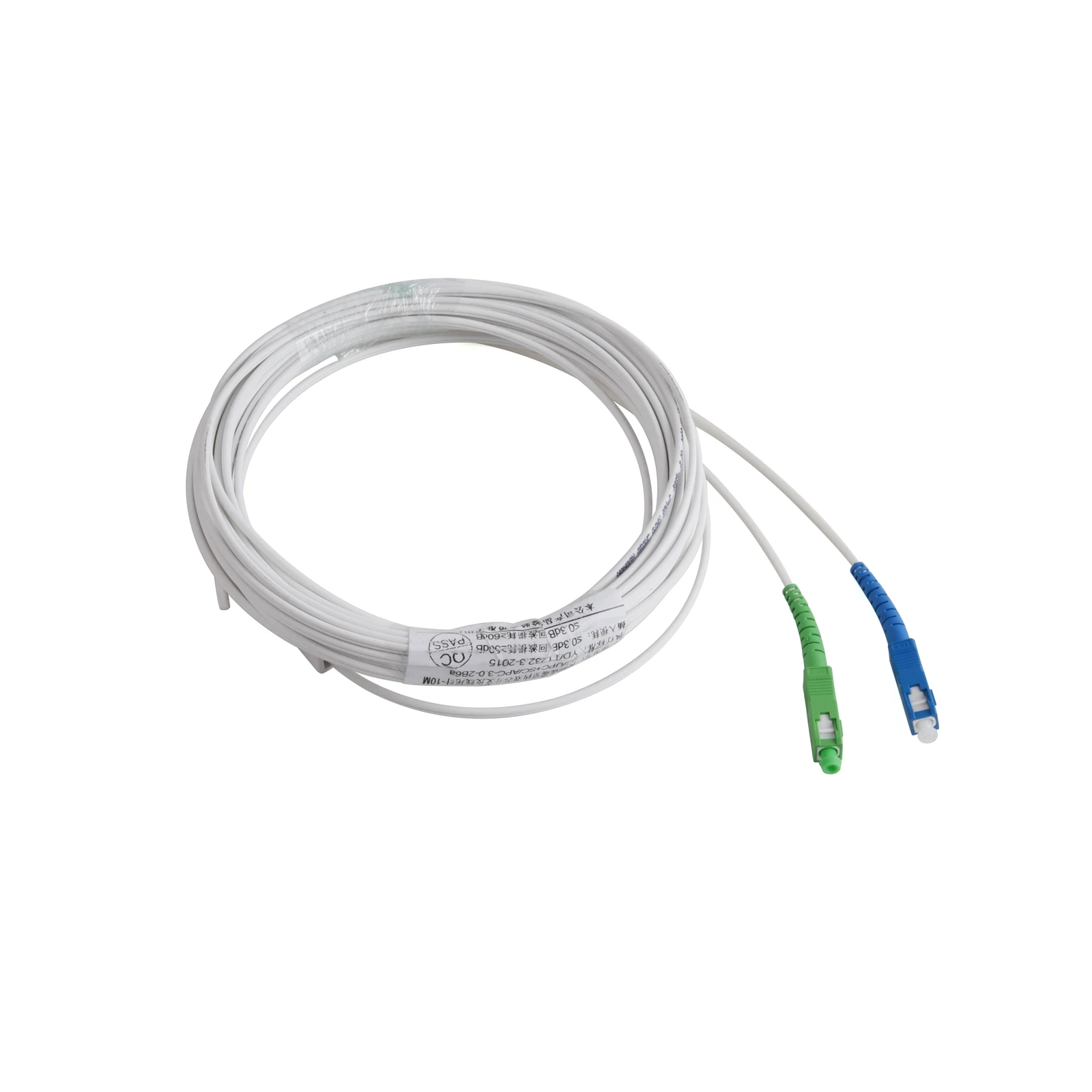 Cable óptico de 2 núcleos con coleta de fibra óptica UPC APC SC, Cable de conexión Simplex monomodo para interiores, 100M/120M/150M/200M/300M