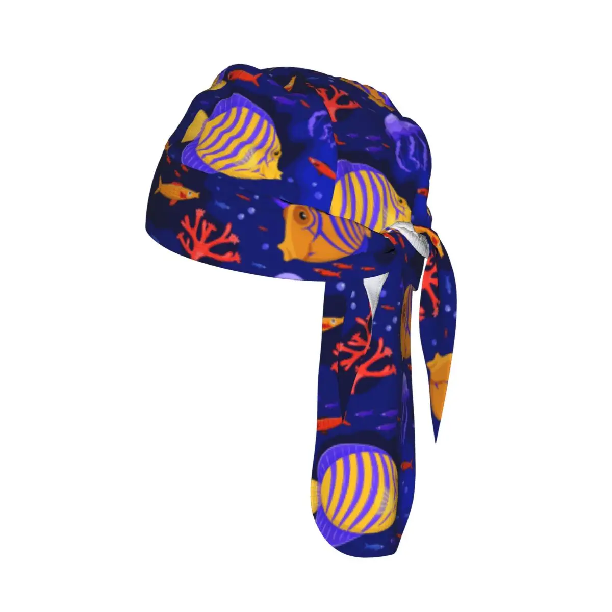 

Marine Fish Pattern Sport Running Hiking Sunscreen Hood Headwear Cycling Cap Quick Dry Pirate Hat