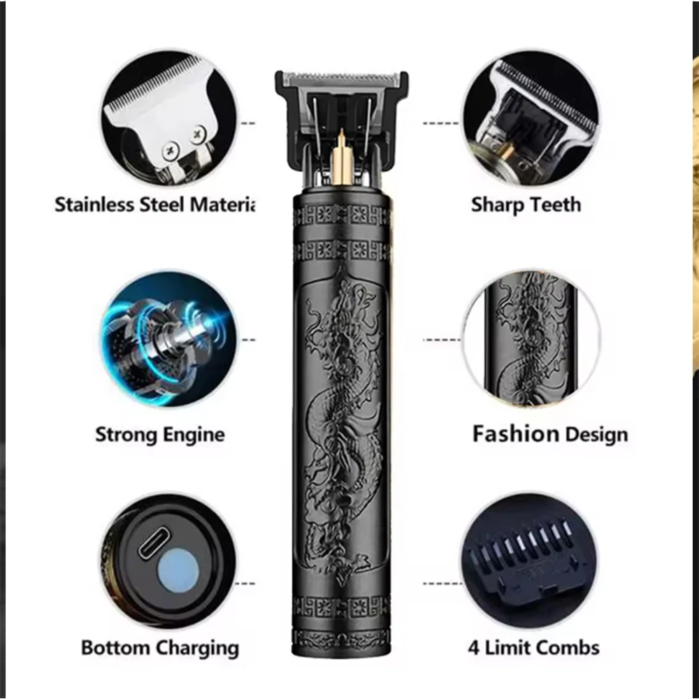 hiena USB Rechargeable Hair Clippers for Men Set with Oil Head and Electric Trimmer Ideal for Home Use Men's Shaver Hair clipper - Image 5