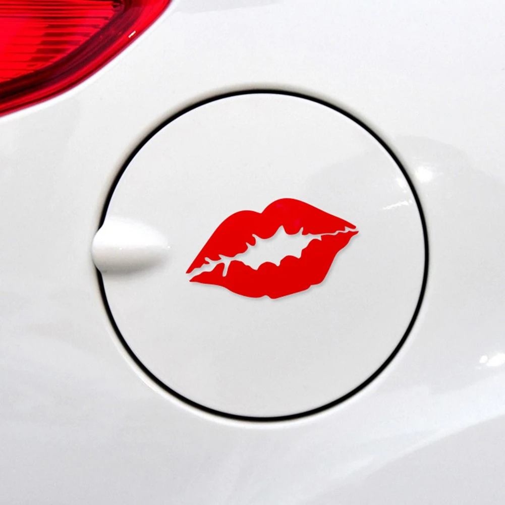 Red Lip Kiss Stickers Car Styling for Auto Car Bumper Window Vinyl Decal Sticker Decals DIY Decor 8x4cm Sexy Car Accessories