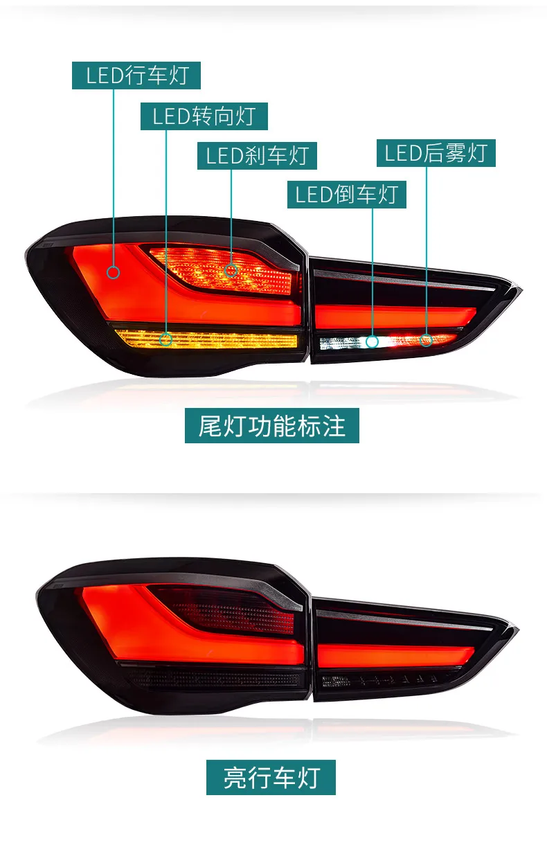 car bumper F48 F49 tail light for BMW X1 taillight LED Reflector 2016~2019 Taillamp for BMW X1 fog lamp