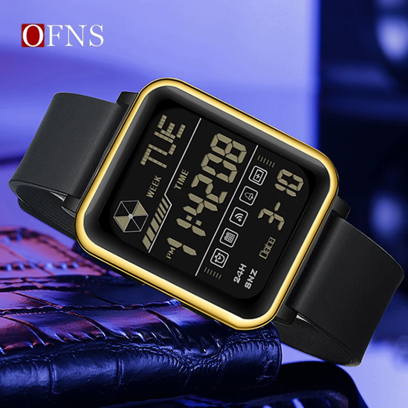 OFNS New Style Design Electronic Men\'s Teenagers Sport Wristwatch High Quality Waterproof Stopwatch Multifunction Student Watch