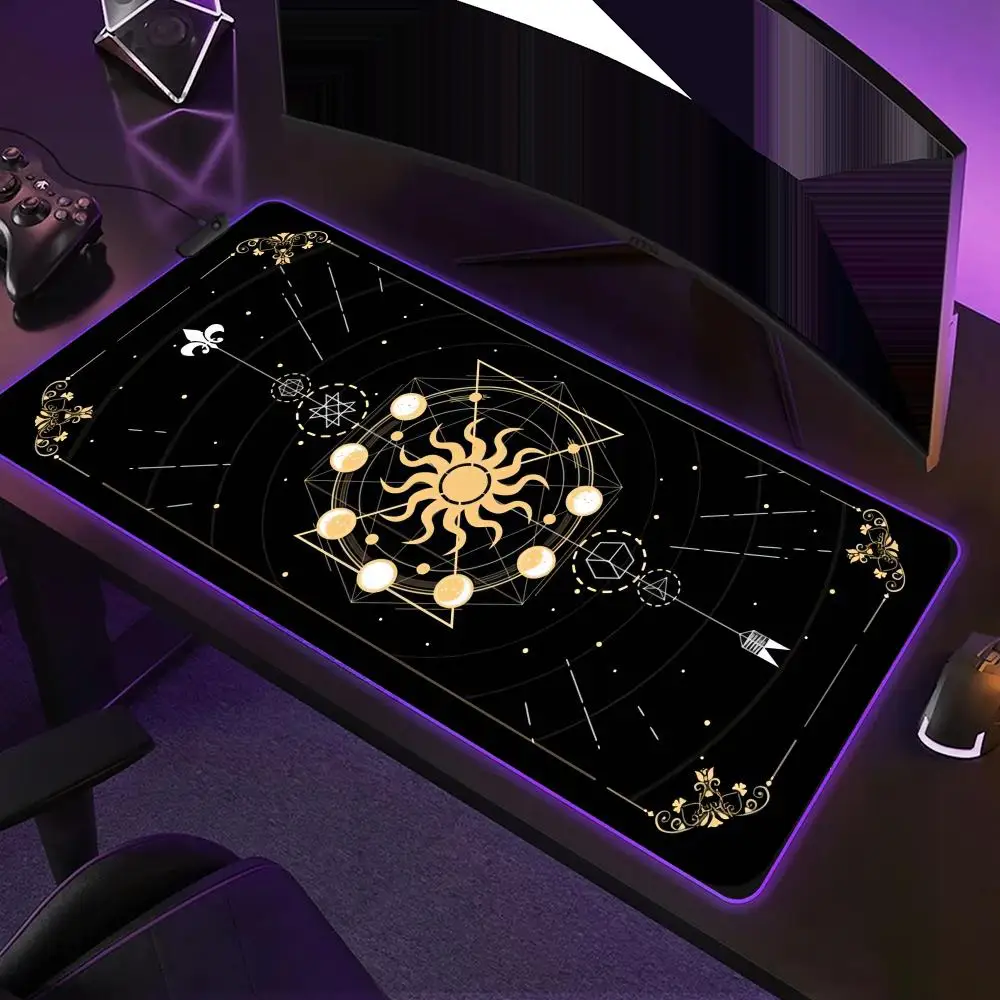 

Card Constellation Mouse Pad XXL RGB Game Mouse Pad HD Player Accessories LED Luminous Mouse Pad with Backlight Computer Carpet