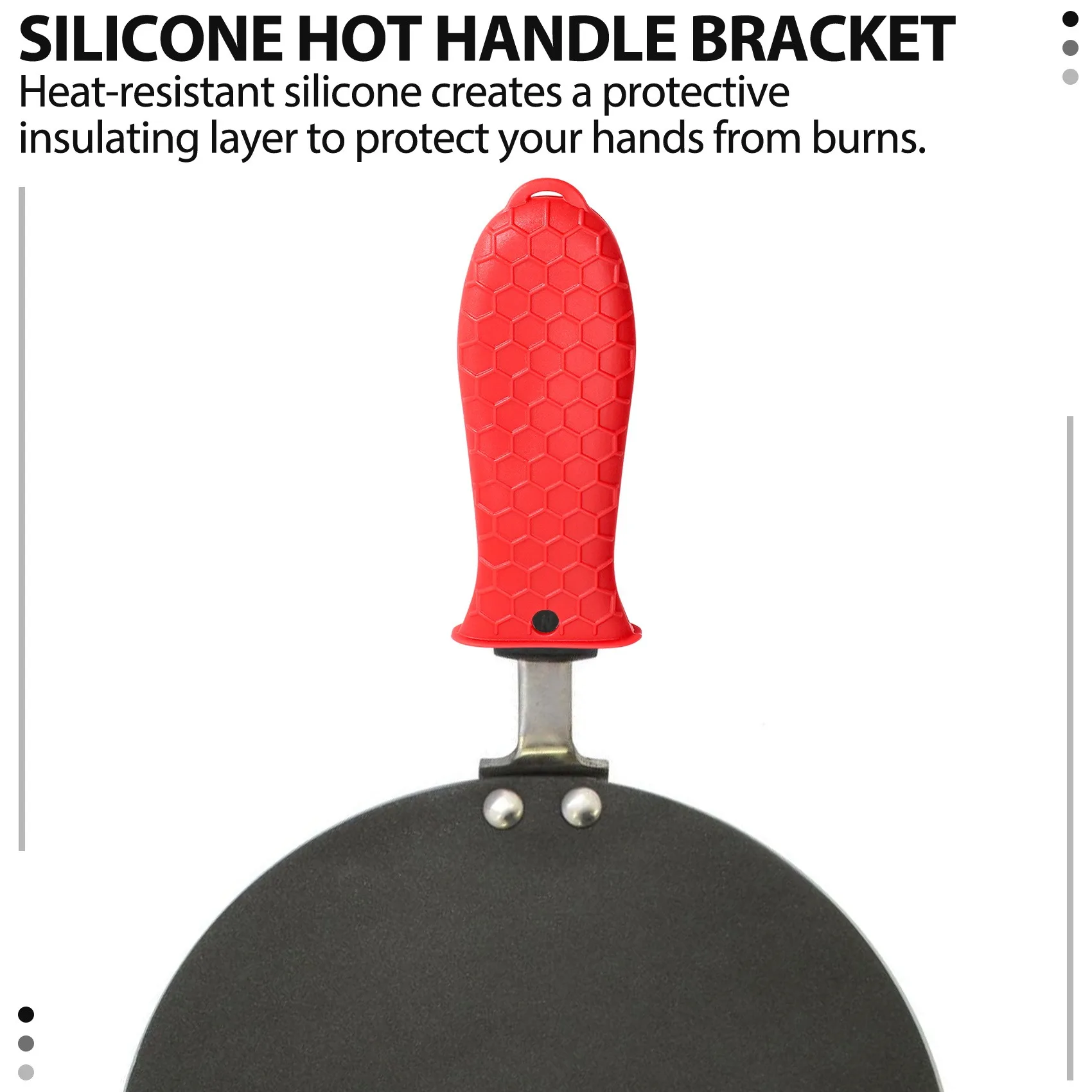 Качественные 4-пакетные силиконовые держатели для горячих ручек, чехол для чугуна, крышка для ручки сковороды, держатель для ручки горшка, термостойкий - красный