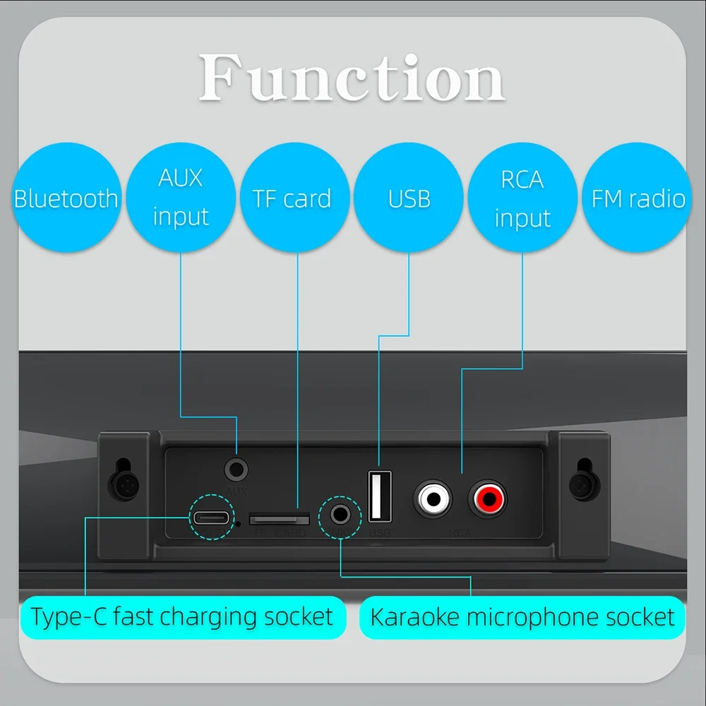 60W Wireless TV Computer Bluetooth Speaker Home Theater 3D Stereo Sound System Karaoke Subwoofer FM Music Center sound bar