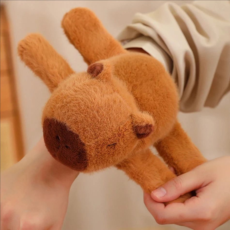 Animal Wristband Slap Bracelets Capybara Clap Circle Toys Slap Wrap Wristband Bracelet Capybara Plush Toy Kids Christmas Gift