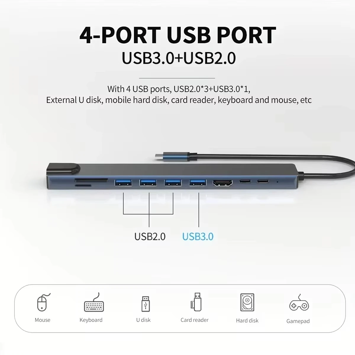 USB C HUB Tip C Splitter Thunderbolt 3 Yerleştirme İstasyonu Dizüstü Bilgisayar Adaptörü Macbook Air M1 iPad Pro RJ45 HDTV