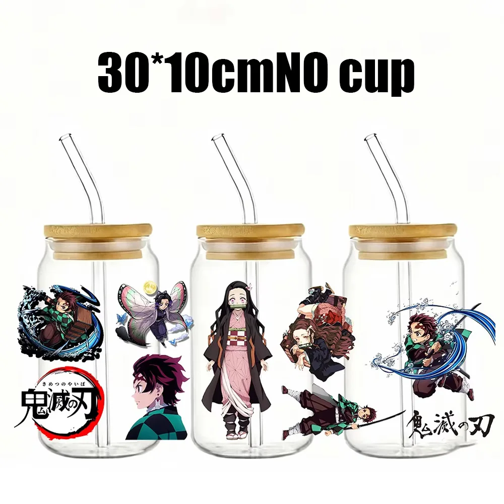شيطان القاتل dtf التفاف نقل الكؤوس ملصق مائي يطبع Uvdtf زجاجة ملصق Uv Dtf سيارة يلتف كامادو تانجيرو كامادو Nezuko #1