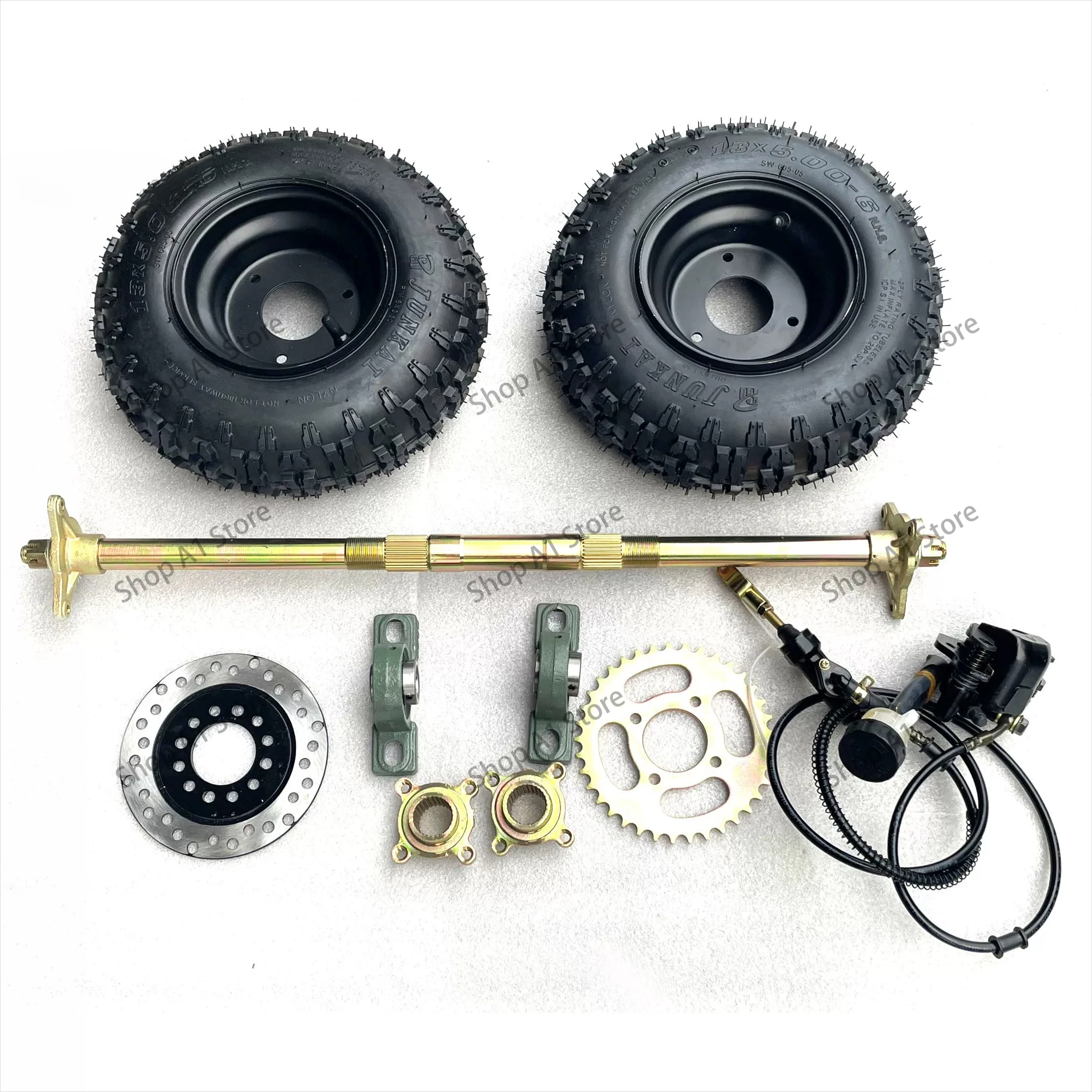 Modified four-wheel electric motorcycle ATV kart accessories rear axle rear axle assembly brakes with 6-inch tires