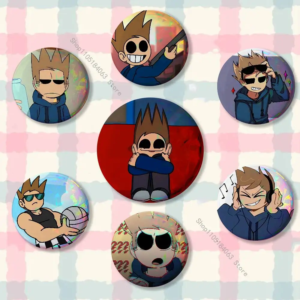 

Anime Eddsworld Tom Badges Button Round Creative Pin Brooch Badge Bag Decor Fans Collect Friends Gifts