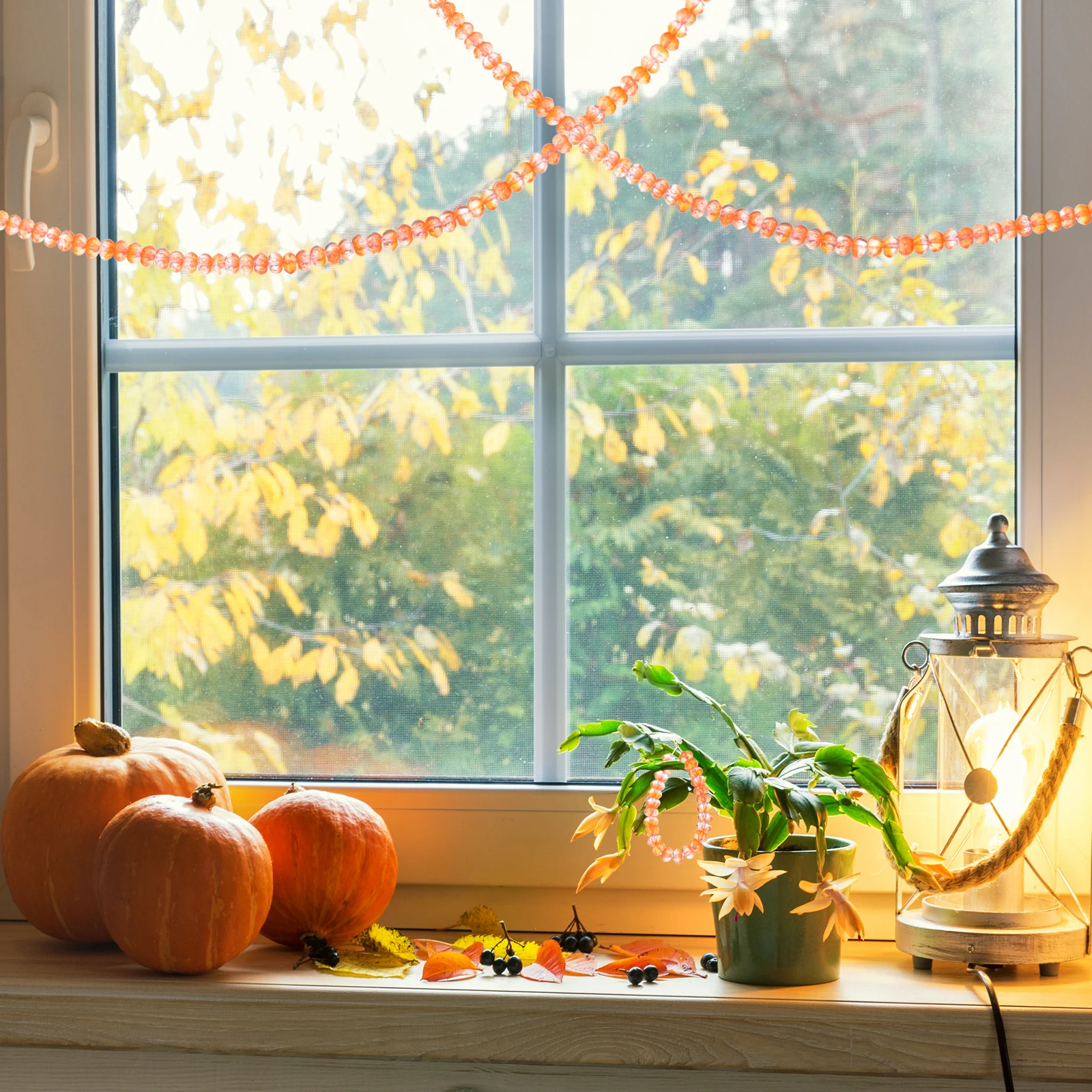 

100Pcs Pumpkin Design Loose Beads Glass Spacer Beads for DIY Jewelry Making Crafts Holiday Earring Necklace Bracelet Components