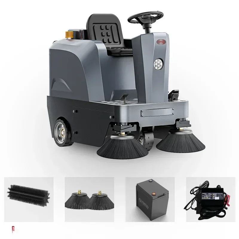 Ride On Floor Cleaning Machine Outdoor Parking Lot Commercial Sweeper