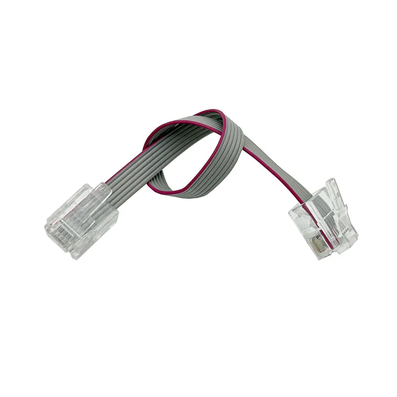 

5PCS 28AWG gray flexible flat cable with 6P6C mid-buckle crystal heads at both ends, rj12 six-core connection cable 15cm