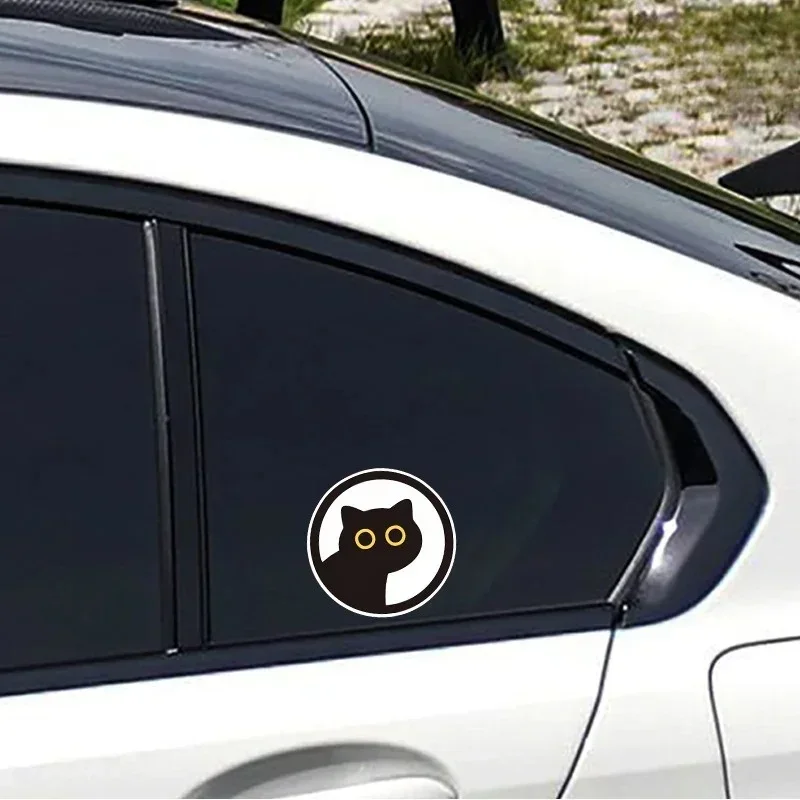 1PC/2PCS entzückende schwarze Katze Aufkleber, niedlicher Cartoon-Vinyl-Aufkleber für Auto, Motorrad, wasserdichte Dekoration für Katzenliebhaber, Express