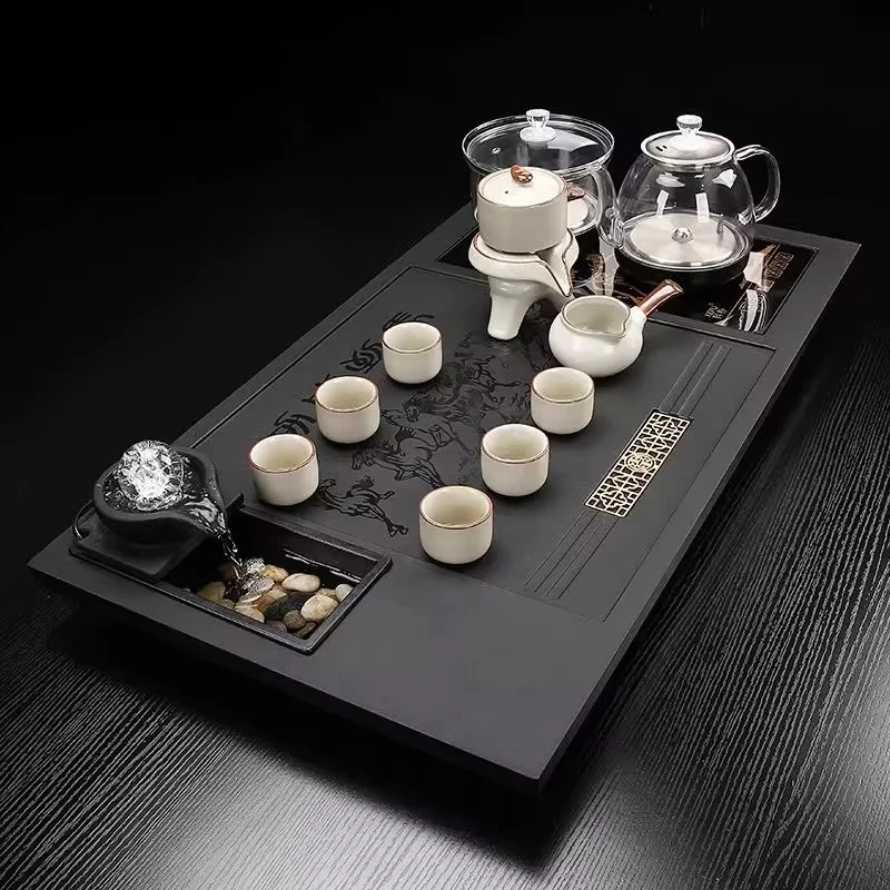 Ceremony Chinese Tea Tray Rectangle Living Room Hospitality Luxury Tea Tray Decorative Serving Bandeja Madera Home Decorationgs 3