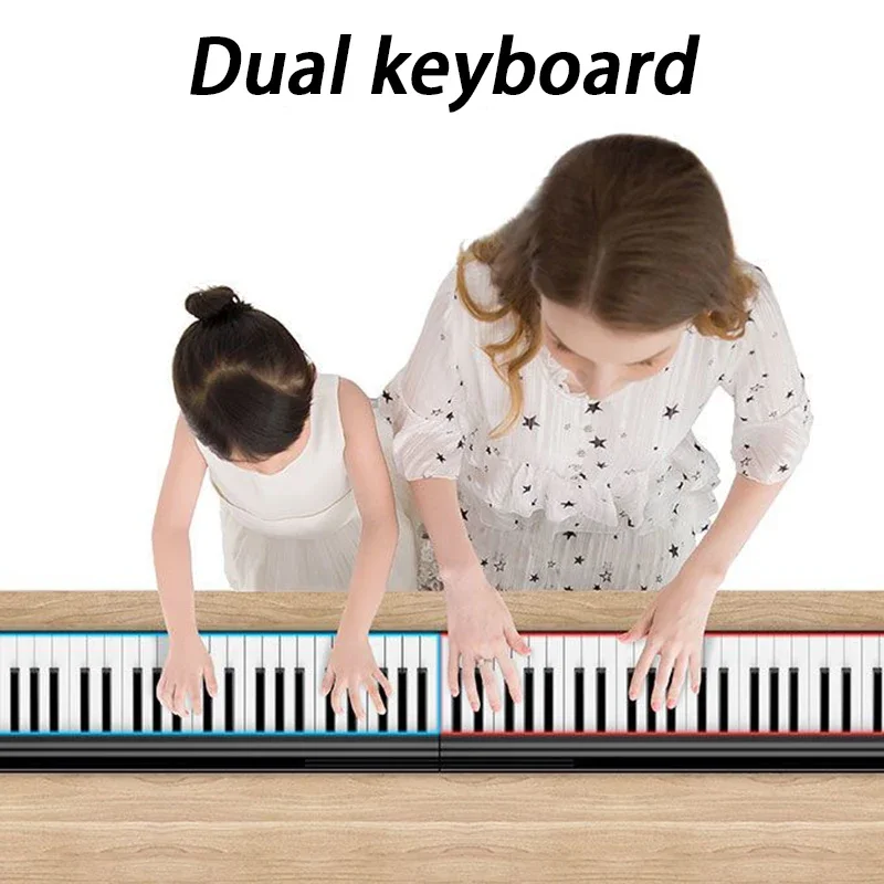 【سعر المصنع】88 مفتاح بيانو إلكتروني 66 مفتاحًا للكبار المبتدئين جهاز إلكتروني متعدد الوظائف لوحة مفاتيح ميدي لوحة مفاتيح مزدوجة تعليم