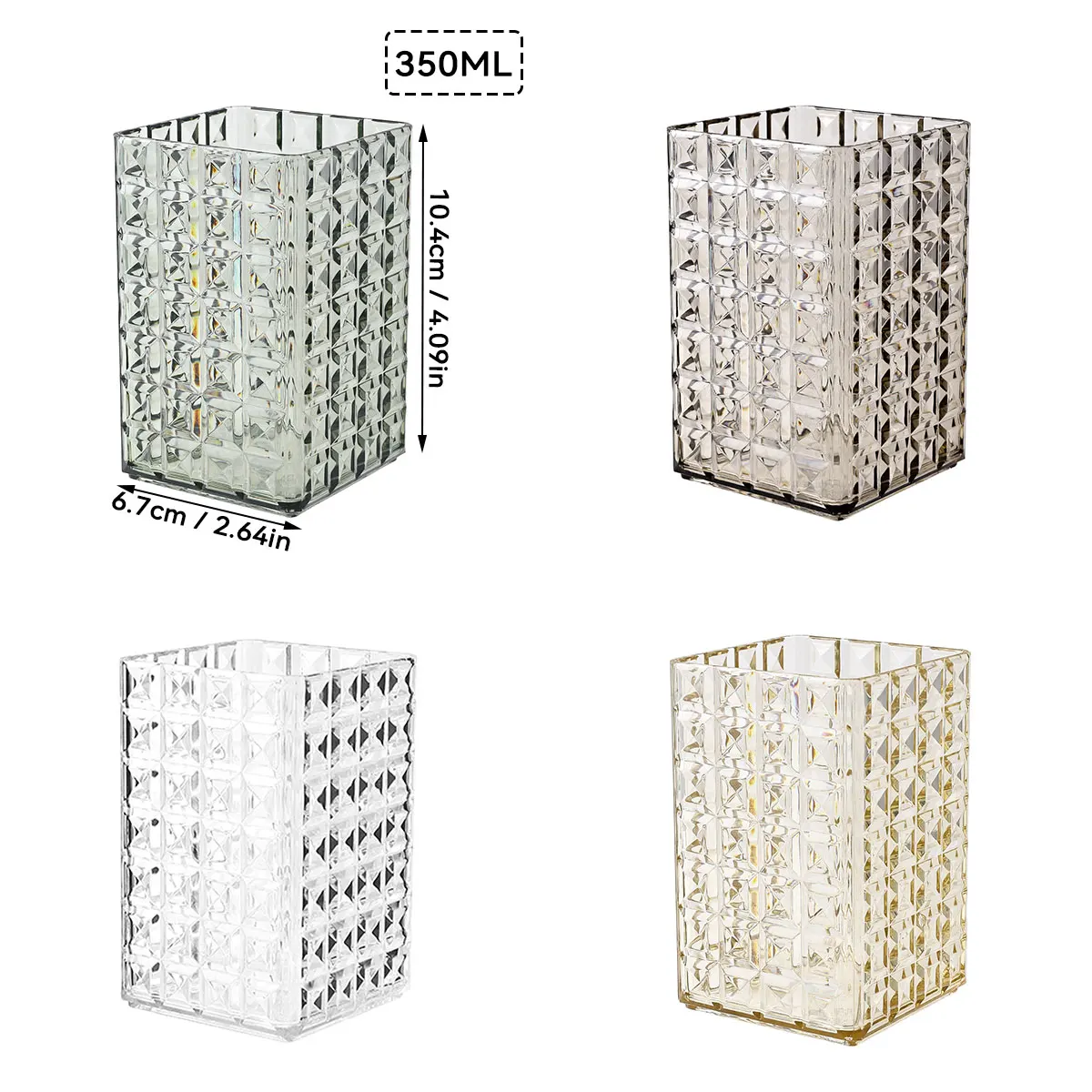 WORTHBUY حامل فرشاة الأسنان مربع شفاف كوب فرشاة الأسنان البلاستيكية اكسسوارات الحمام كوب ماء كوب غسول الفم المحمولة #6