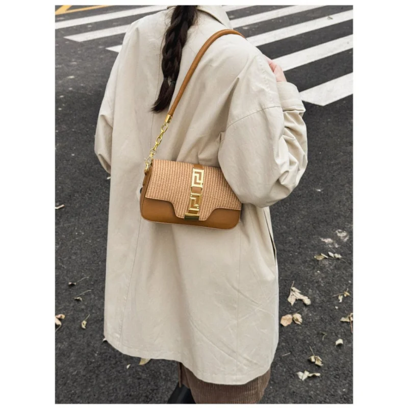 

Модная женская сумка через плечо из кожи с принтом Rill и элегантным повседневным уютным парижским эффектом ​