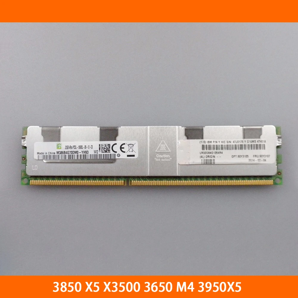 

1PCS Server Memory For IBM 3850 X5 X3500 3650 M4 3950X5 90Y3105 90Y3107 47J0176 32G 1333 ECC REG DDR3 Fully Tested