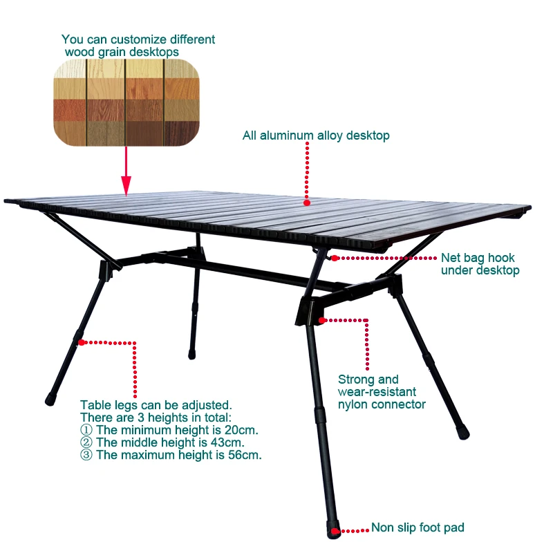 

Reasonable Price Wholesale Hot Sale Modern Design Custom Folding Camping Storage Table Outdoor Easy Folding Tables