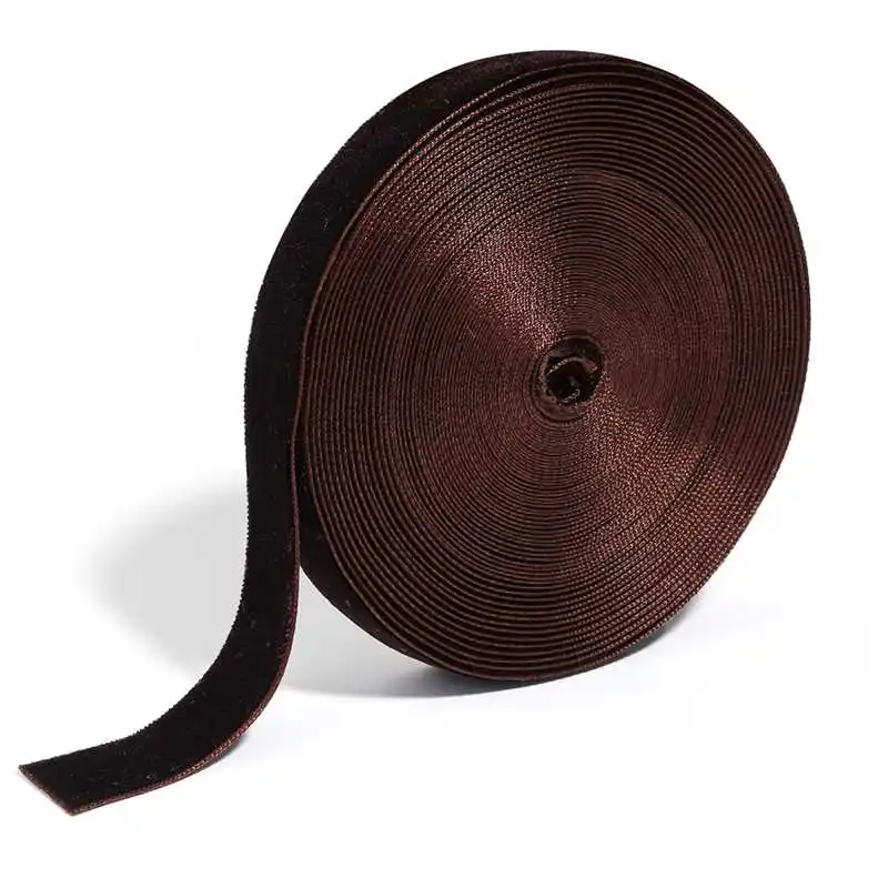 5-10yards/roll Velvet Ribbons Deep Brown Color Single Face Flocking Webbing For DIY Christmas Crafts Party Wrapping Decoration