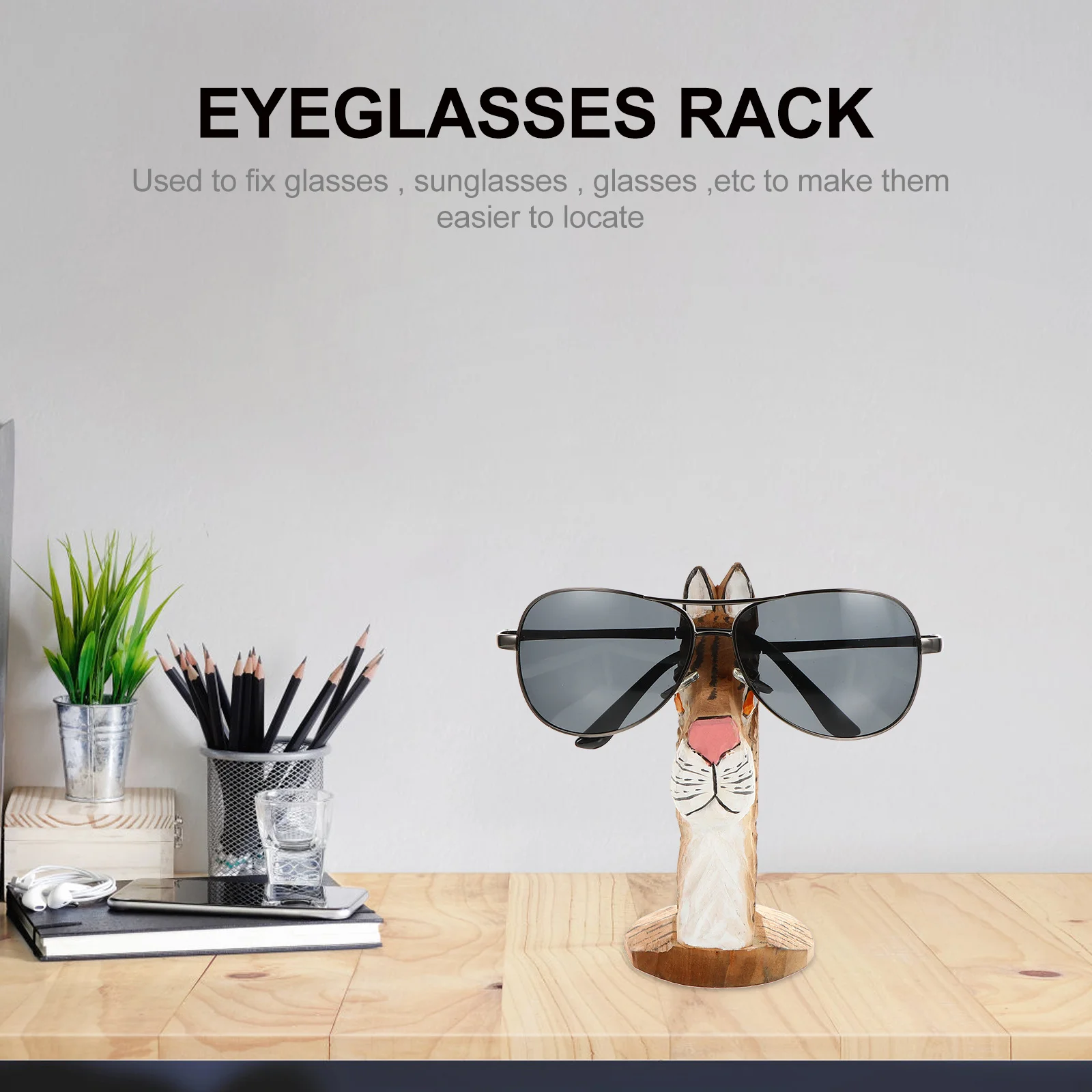 

1Pcs Wooden Animal Shape Eyeglasses Stand Creative Desktop Glasses Holder Eyewear Storage Rack Glasses Organizer Desktop