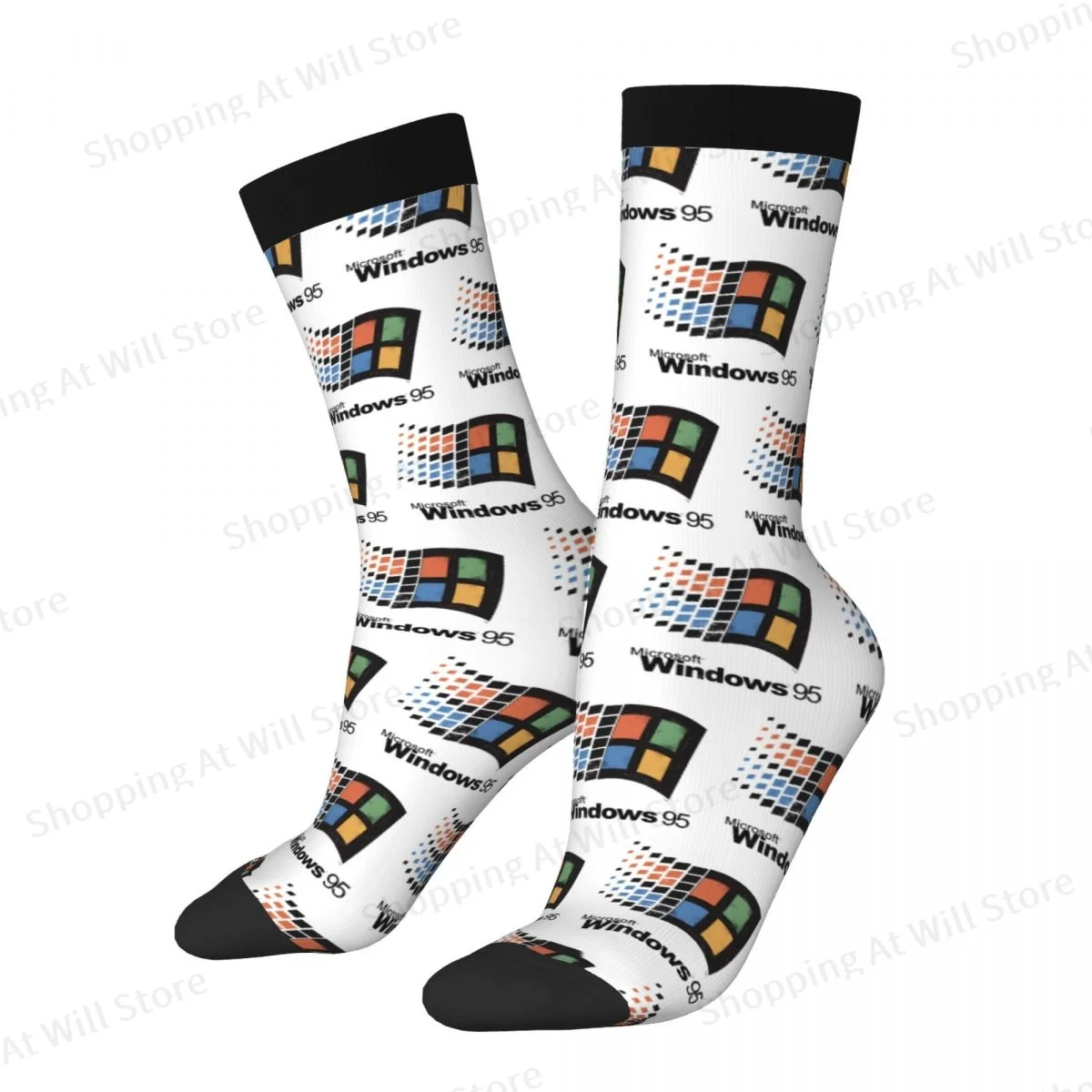 Technology System Windows 95 Unisex Wintersocken Outdoor Happy Socks Street Style Crazy Sock