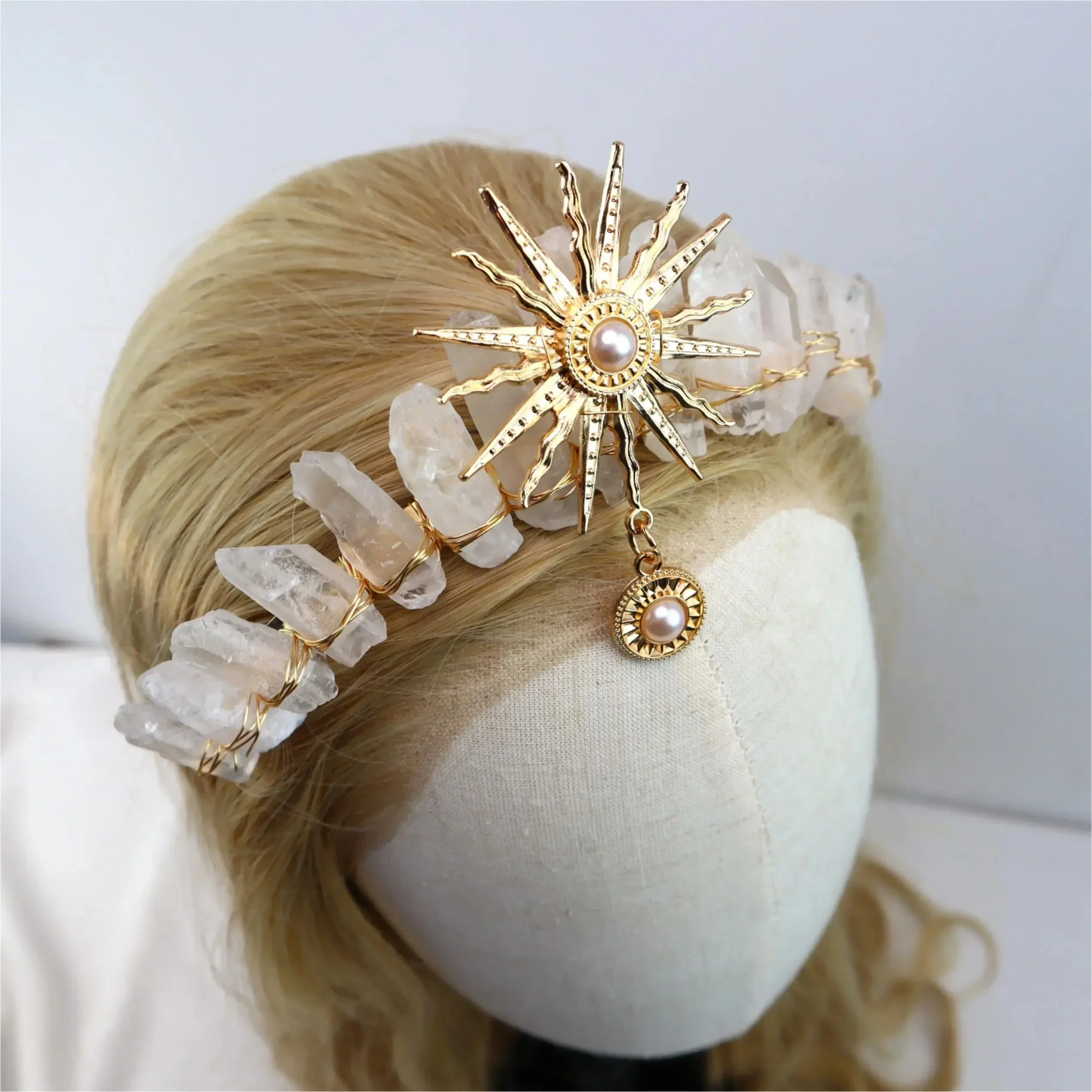 Crystal crown The sun goddess crystal Tiaras jewelry hair accessories sun headband photography props dress party gifts