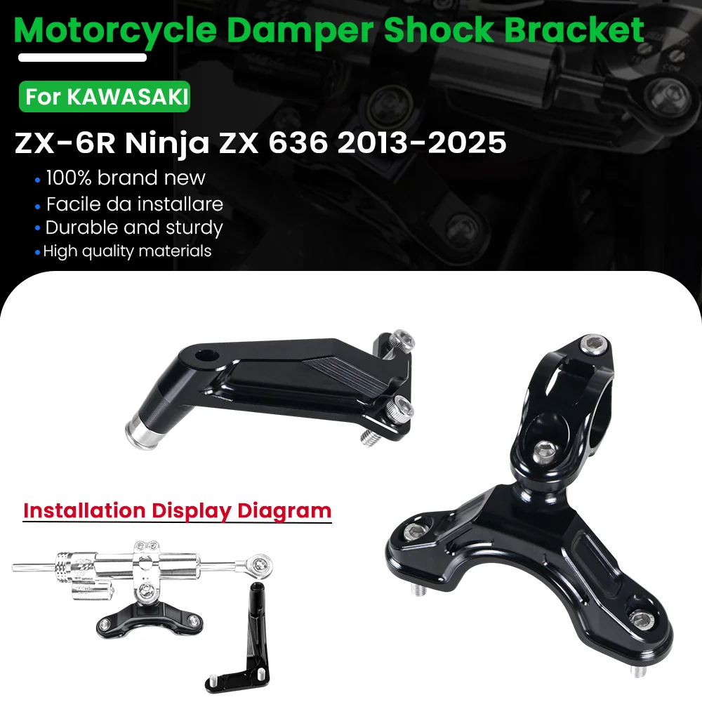 

For Kawasaki ZX-6R 636 Ninja 636 Ninja ZX6R 2013-2025 Motorcycle Steering Damper Shock Bracket