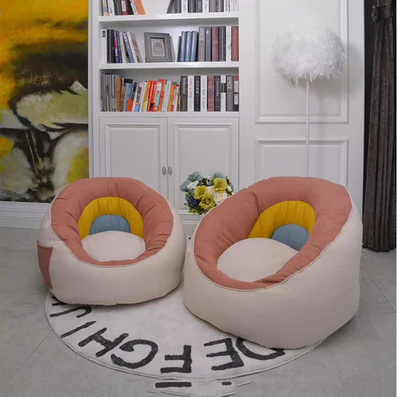 Curved Lounge Bean Bag Sofa Reclining Single Comfortable Dormitorio Bean Bag Sofas Sitting White Puf De Asiento Nordic Furniture