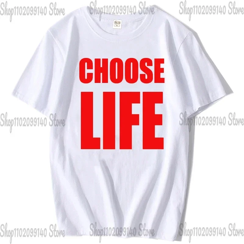 Unisex Women's T-shirt Choose Life Retro 80's Party Fancy Dress Wham Short Sleeve O-Neck Men's Clothing Pattern T-shirt