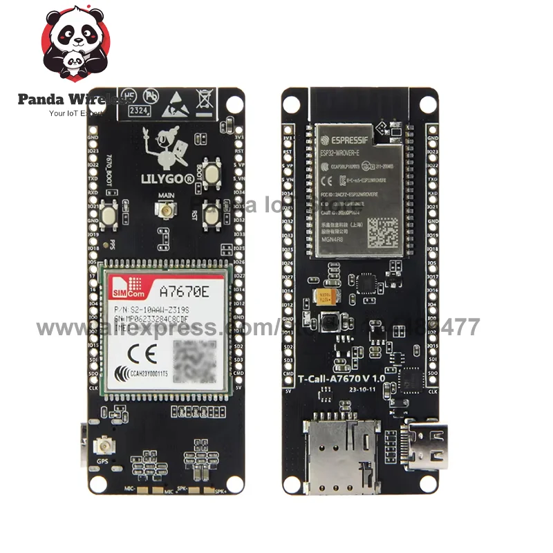 T-Call A7670 ESP32 Development Board with LTE GSM Cellular Network ESP32-WROVER-E WiFi Bluetooth Wireless Long-Range Communicati