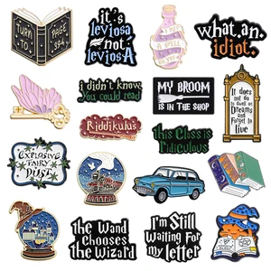 Películas de fantasía mágica Pins de esmalte Magic Spell mariposa Butterfly Key Film Inspiration Broches Lapa Insignia Regalos para amigos 8 mejores ventas Harry Potter Malfoy - №8