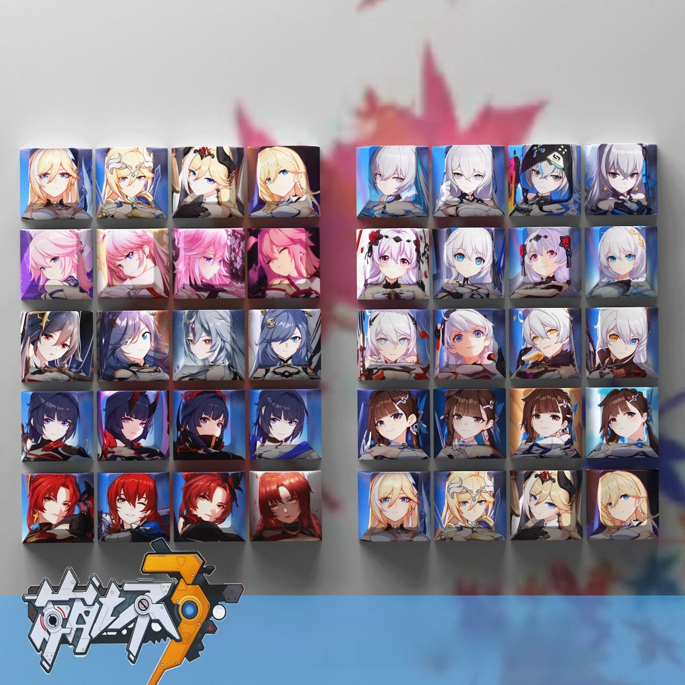 honkai-impact-3-kiana-kaslana-raiden-mei-quatro-teclas-pbt-keycap-mecanico-teclado-personalizacao-do-jogo