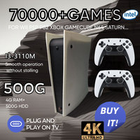 X5 60+Emulators 500GB Retro Game Console Batocera I3-311 70000+Games For Wii PS2 PSP GameCube N64 Wireless handle 4K HD TVBox