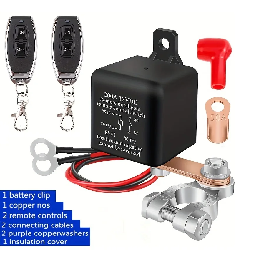 Auto di protezione dell'alimentazione DC12V con telecomando Interruttore di spegnimento del telecomando elettrico senza fili Protezione di spegnimento del punto 200A