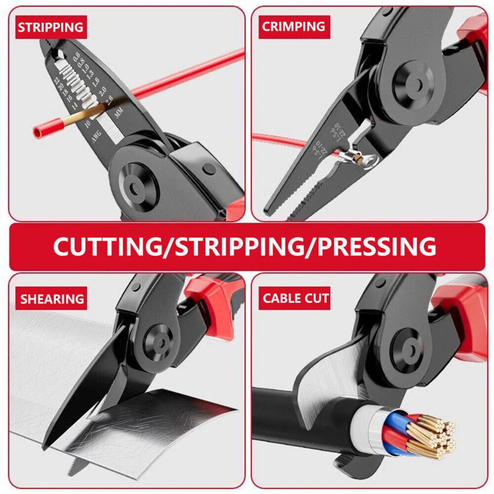 5 In 1 Plier Tool Set Combination Interchangeable Pliers Kit With Cable Cutters Wire Stripper Scissor Crimping Plier