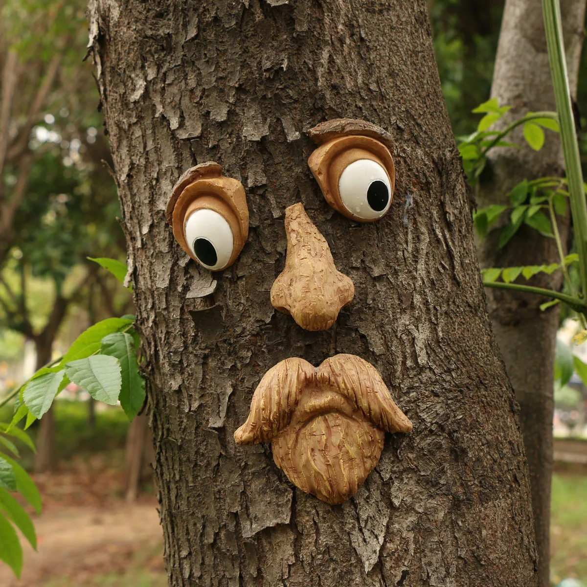 Cute Tree Face Tree Facial Features - Resin Tree Face Decoration Outdoor, Gardening Art Statue Making Decoration for Home Garden