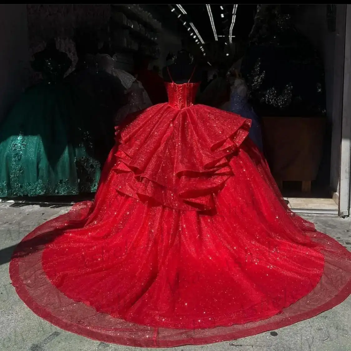 Vestidos de quinceañera de princesa brillantes personalizados para niña, vestido de baile con tirantes finos, vestido de fiesta de cumpleaños y graduación, 16a ocasión Formal