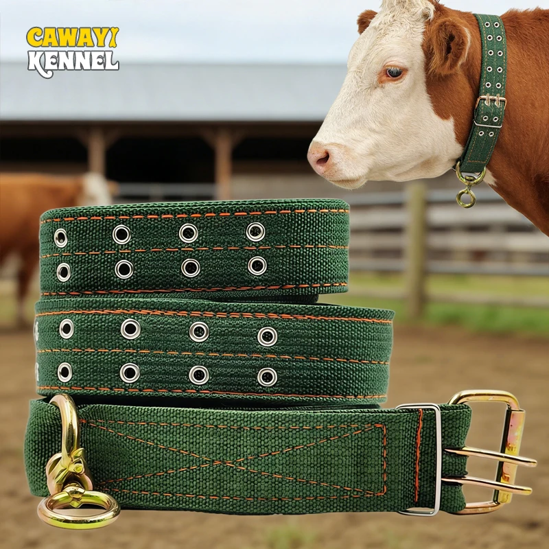 Strong Durable Belay Tie Adjustable Cattle Collar Cow Hauling Collar Livestock Feeding Supply Canvas Belt Veterinary Equipment