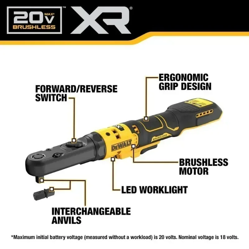 DEWALT DCF510N Cordless Ratchet Wrench Atomic Compact Brushless 20V 3/8\