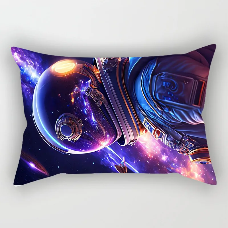 Astronaut Space Walk Skating Board Anime Pillow Cases  High Quality Thick Pillow Covers Three Sizes Rectangle Pillow Cases Cover