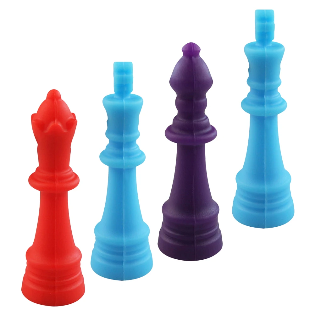

4 Pcs Silicone Chess Necklace Kids Chew Toys Baby Pendant Molar Teething Sensory Infant Toy Safe Durable Fashion Teeth Training