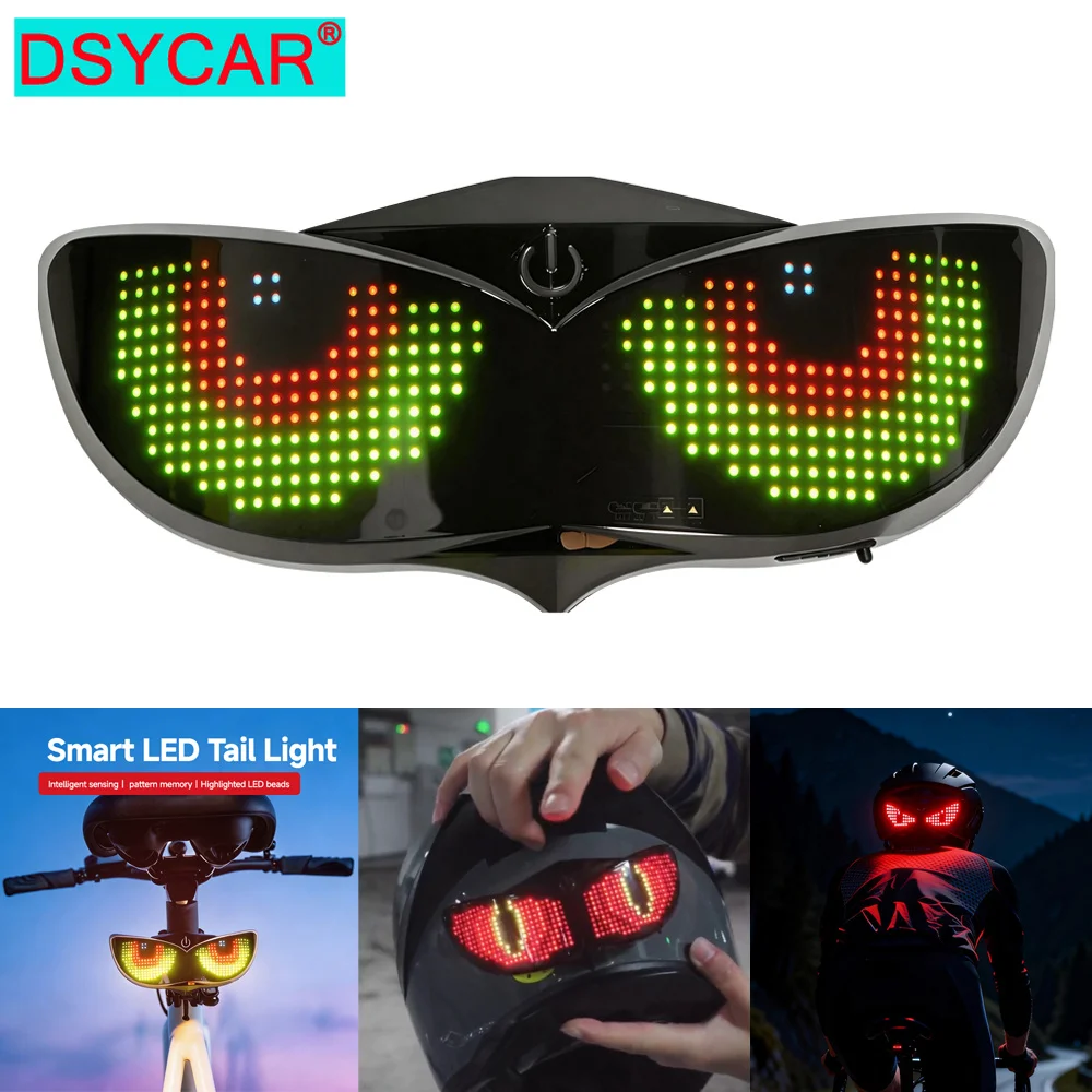 1セットスマートledヘルメットディスプレイ（ヘルメットなし）-自転車用ヘルメットledディスプレイ、方向指示器付きサイクリングヘルメット、リアライト