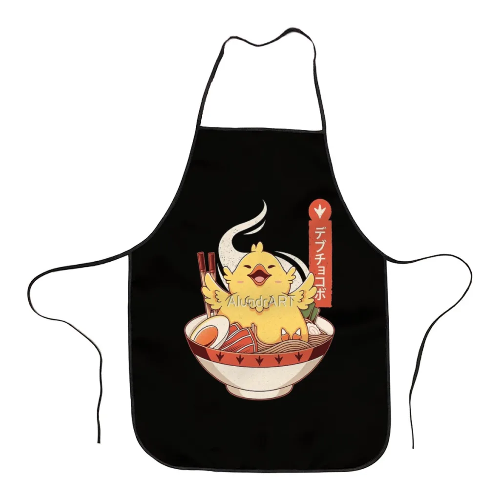 

Fat Chocobo Ramen Kitchen Aprons for Women Household Cleaning Apron Chefs Cooking Baking Apron for Child