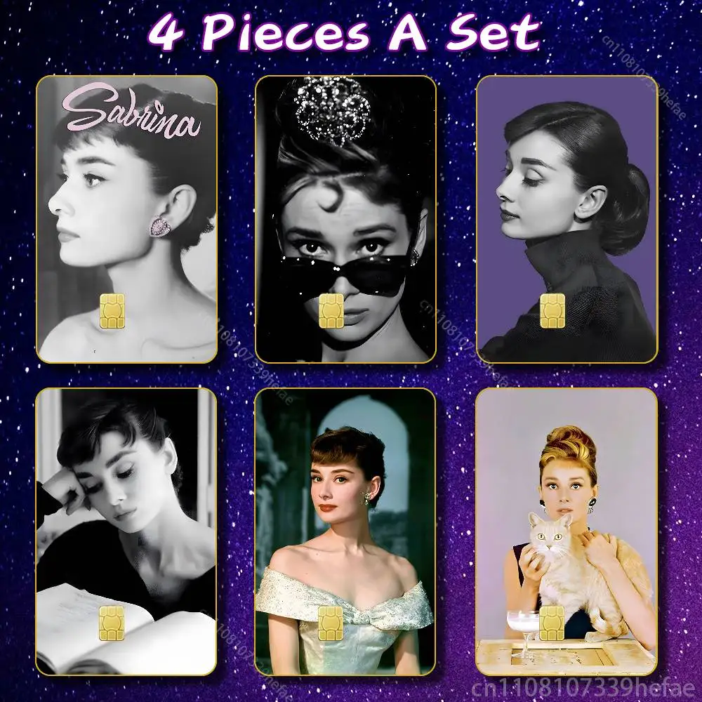 

A-Audrey H-Hepburn Sticker Skin For Credit Bank Campus Bus Card Cover Self-adhesive Decoration