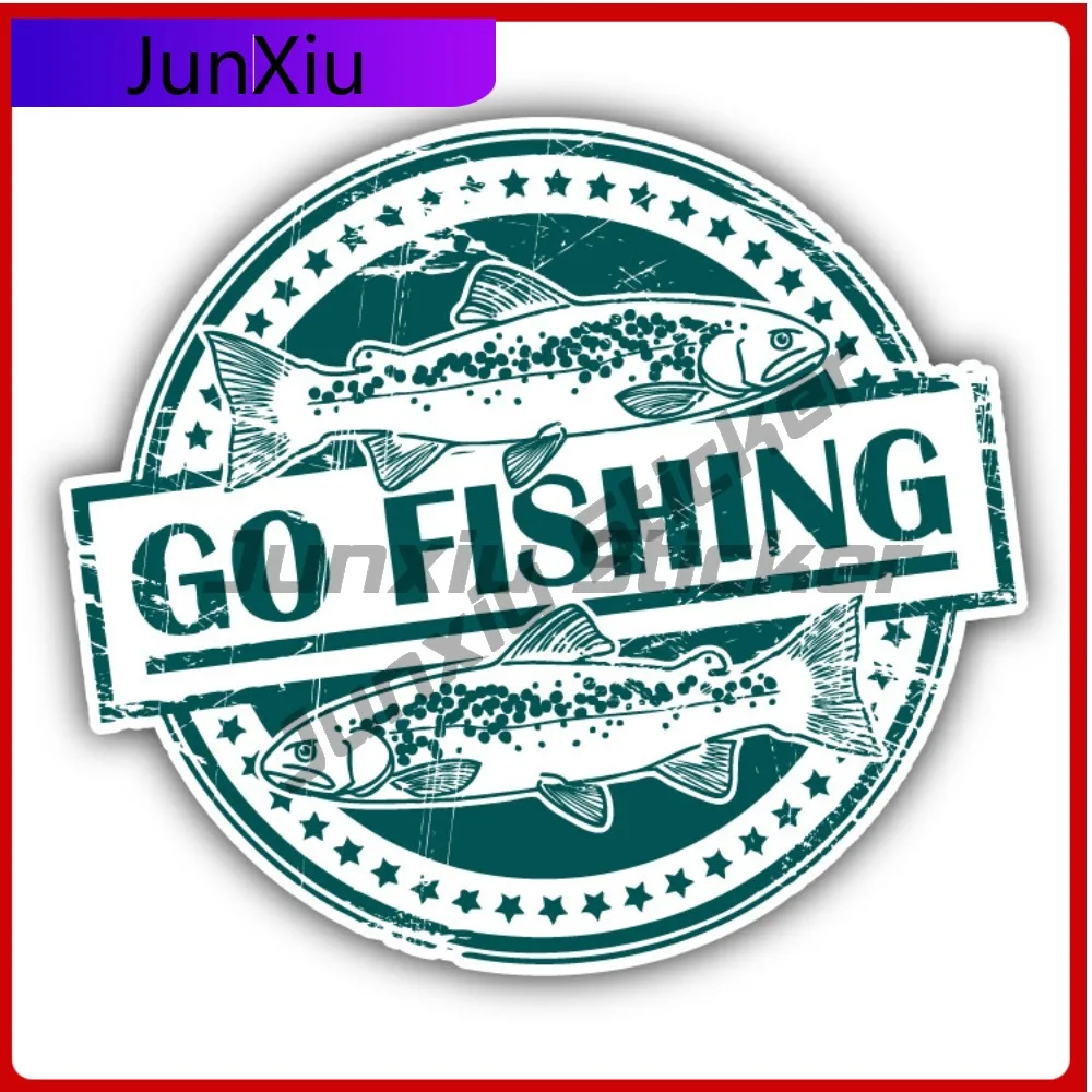 

Go Fishing Creative Sticker Stamp Car Decal Bumper Stickers Anime Style Wall Use For Laptop Surface Vehicle Exterior Decorati