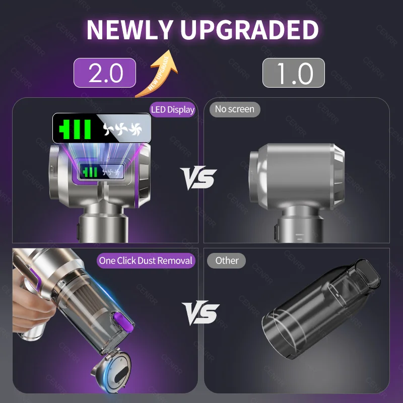 New Car Vacuum Cleaner 998000PA Mini Cordless Powerful for Home Handheld Blower Car Cleaner Portable Car Vacuum Cleaner