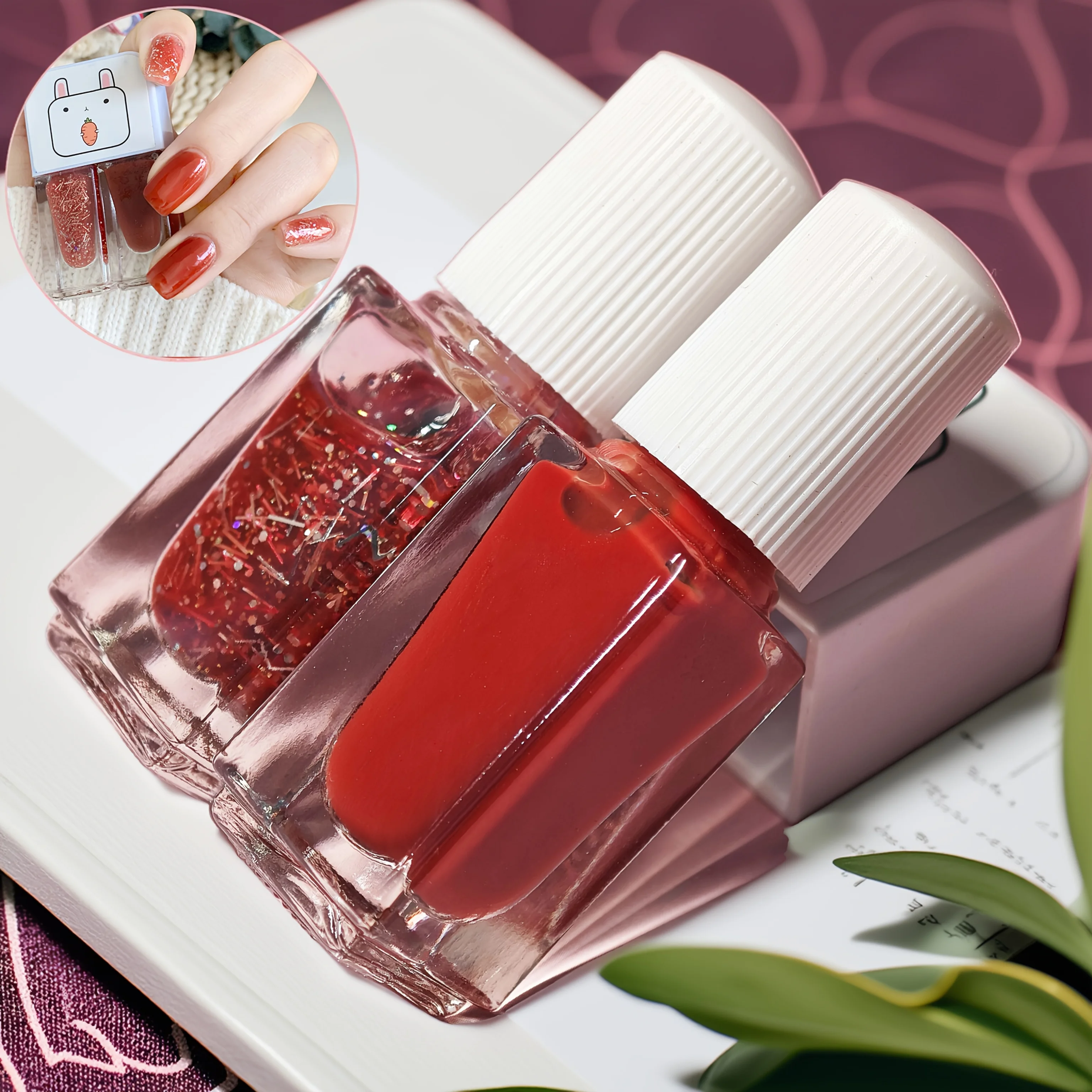 D03 ランアウェイプリンセス 2本セット ノーベイクネイルポリッシュ 速乾 長持ち 剥がせる水性ネイルポリッシュキット